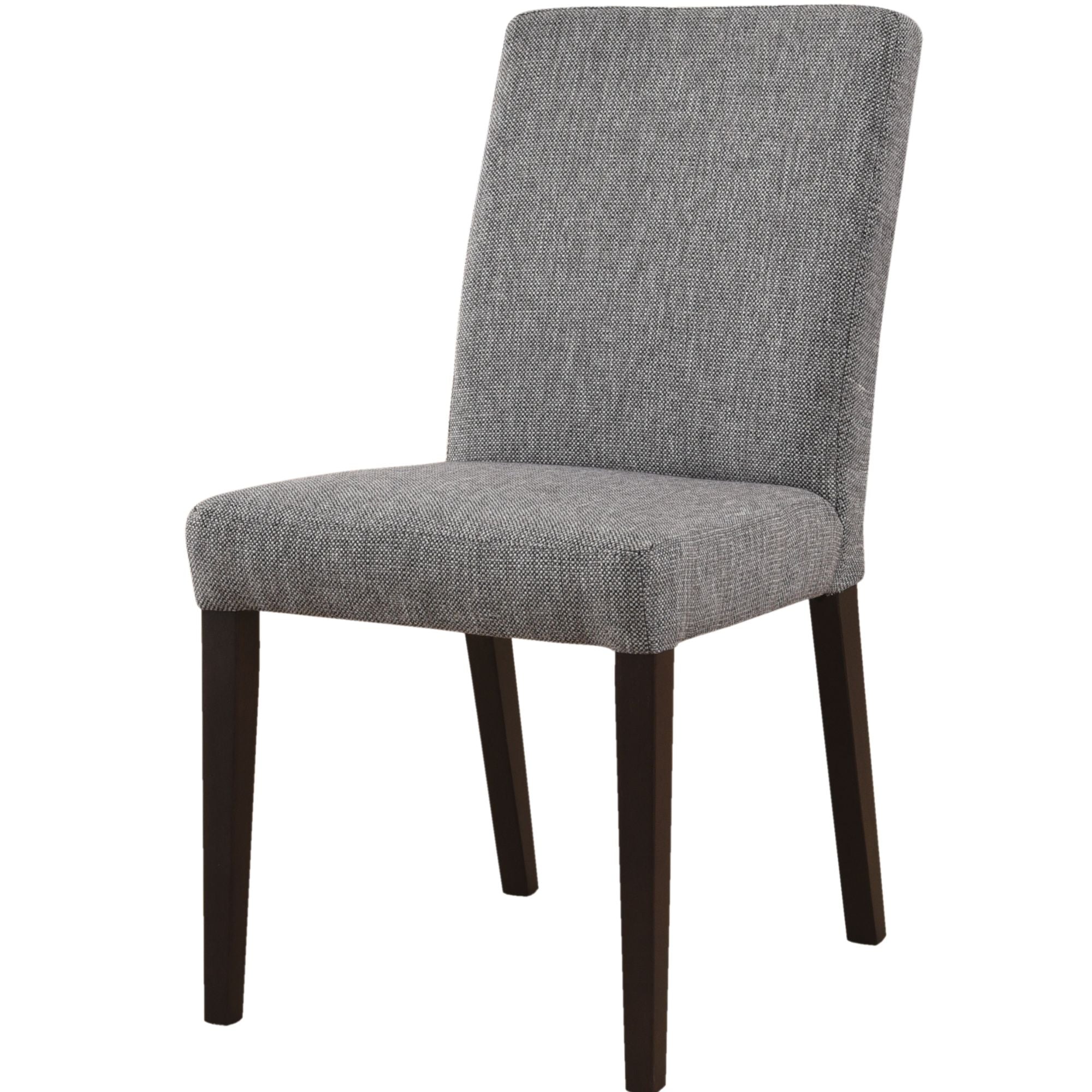 Cindy Dining Chair Set of 2 Fabric Upholstered Solid Acacia Wood - Granite