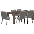 Load image into Gallery viewer, Catmint 7pc Dining Set 180cm Table with 6 Solid Wood Fabric Chair
