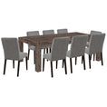 Load image into Gallery viewer, Catmint 9pc Dining Set 210cm Table with 8 Solid Wood Fabric Chair
