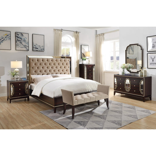 Scarlet Antique Queen Bed Frame Velvet Fabric Bedhead Solid Birch Timber Wood