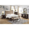 Load image into Gallery viewer, Scarlet Antique King Bed Frame Velvet Fabric Bedhead Solid Birch Timber Wood
