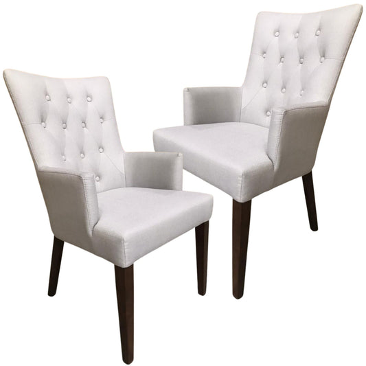 Jake  Set of 2 Carver Fabric Dining Chair French Provincial Solid Timber