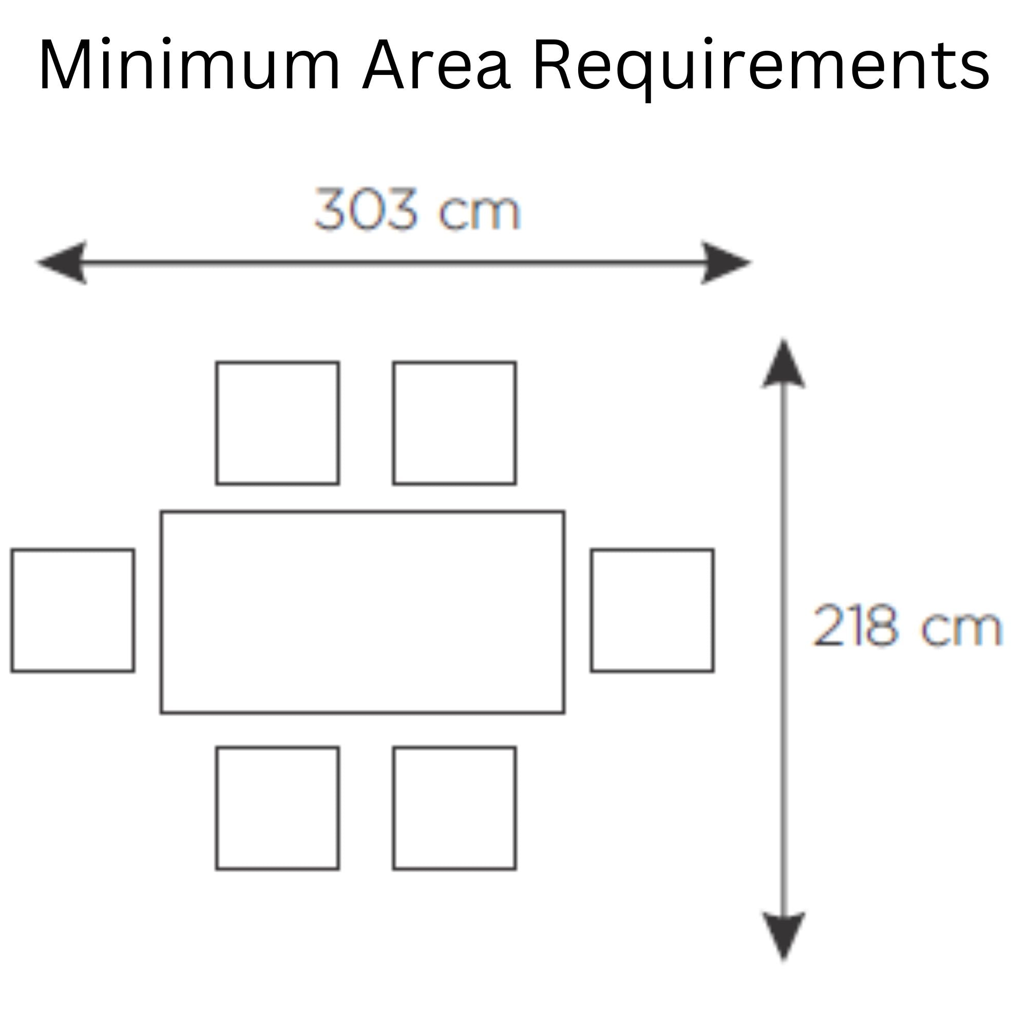 Jake  7pc Dining Table Set 180cm with 6 Fabric Chair French Provincial