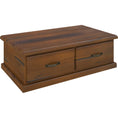 Load image into Gallery viewer, Umber Coffee Table 127cm 2 Drawer Solid Pine Timber Wood - Dark Brown
