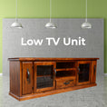Load image into Gallery viewer, Umber ETU Entertainment TV Unit 220cm 2 Door 1 Drawer Pine Wood - Dark Brown

