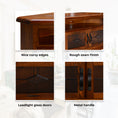 Load image into Gallery viewer, Umber Corner ETU Entertainment TV Unit 126cm 2 Door Solid Pine Wood - Dark Brown
