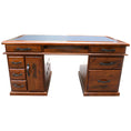 Load image into Gallery viewer, Umber Study Computer Desk 165cm Office Executive Table Solid Wood - Dark Brown
