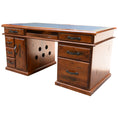 Load image into Gallery viewer, Umber Study Computer Desk 165cm Office Executive Table Solid Wood - Dark Brown
