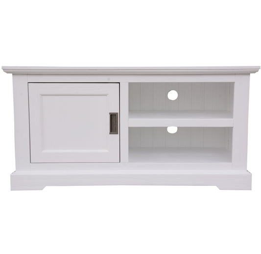 Laelia ETU Entertainment TV Unit 120cm 1 Door Solid Acacia Wood Coastal - White