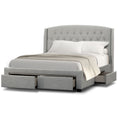 Load image into Gallery viewer, Honeydew King Size Bed Frame Timber Mattress Base With Storage Drawers - Beige
