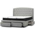 Load image into Gallery viewer, Honeydew King Size Bed Frame Timber Mattress Base With Storage Drawers - Beige

