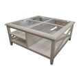 Load image into Gallery viewer, Daisy Coffee Table 100cm Glass Top Solid Acacia Wood Hampton Furniture - White
