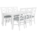 Load image into Gallery viewer, Daisy 7pc Dining Set 180cm Table 6 Chair Acacia Wood Hampton Furniture - White
