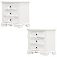 Load image into Gallery viewer, Celosia Bedside Table Set of 2pcs - 3 Drawers Storage Cabinet Nightstand - White
