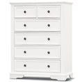 Load image into Gallery viewer, Celosia Tallboy 6 Chest of Drawers Solid Acacia Wood Bed Storage Cabinet - White
