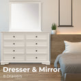 Load image into Gallery viewer, Celosia Dresser Mirror 8 Chest of Drawers Bedroom Timber Storage Cabinet - White
