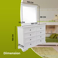 Load image into Gallery viewer, Celosia Dresser Mirror 8 Chest of Drawers Bedroom Timber Storage Cabinet - White

