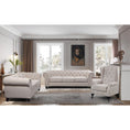 Load image into Gallery viewer, Lipe Wing Back Chair Sofa Chesterfield Armchair Fabric Uplholstered - Beige
