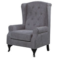 Load image into Gallery viewer, Mellowly Wing Back Chair Sofa Chesterfield Armchair Fabric Uplholstered - Grey
