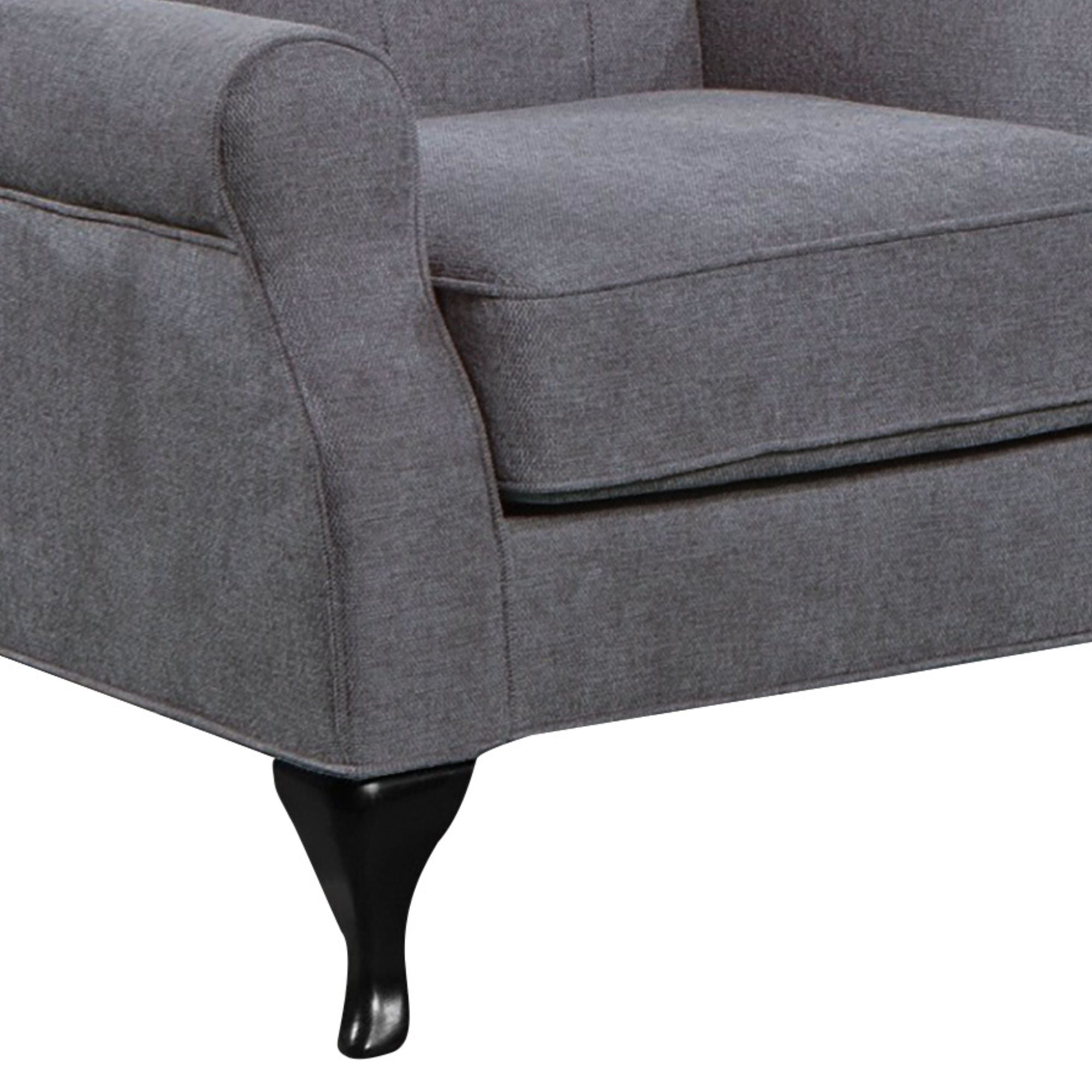 Lipe Wing Back Chair Sofa Chesterfield Armchair Fabric Uplholstered - Grey
