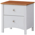 Load image into Gallery viewer, Lobelia Bedside Nightstand 2 Drawers Storage Cabinet Shelf Side End Table -White
