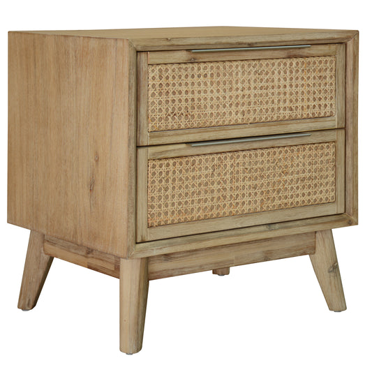 Lola Bedside Table Drawer Storage Cabinet Shelf Side End Table - Brown