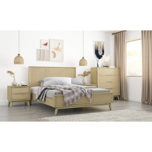 Lola Bedside Table Drawer Storage Cabinet Shelf Side End Table - Brown