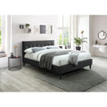 Load image into Gallery viewer, Buttercup Queen Size Bed Frame Timber Mattress Base Fabric Upholstered - Grey
