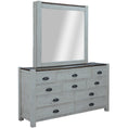 Load image into Gallery viewer, Erica Dresser Mirror Set 10 Chest of Drawers Acacia Timber Cabinet Brown White
