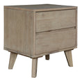 Load image into Gallery viewer, Abelia Bedside Nightstand 2 Drawers Storage Cabinet Shelf Side End Table - Brushed Smoke
