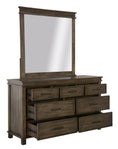 Load image into Gallery viewer, Lily Dresser Mirror 7 Chest of Drawers Tallboy Storage Cabinet - Rustic Grey
