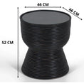 Load image into Gallery viewer, Leia Rattan Round Side Sofa End Table 46cm with Glass Top - Distressed Black
