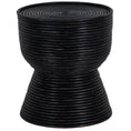 Load image into Gallery viewer, Leia Rattan Round Side Sofa End Table 46cm with Glass Top - Distressed Black
