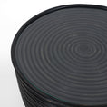 Load image into Gallery viewer, Leia Rattan Round Side Sofa End Table 46cm with Glass Top - Distressed Black
