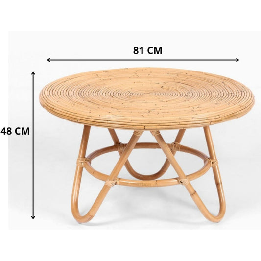 rodeo Rattan Round Coffee Table 80cm -