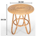 Load image into Gallery viewer, Crocus Rattan Round Side Sofa End Table 55cm - Natural
