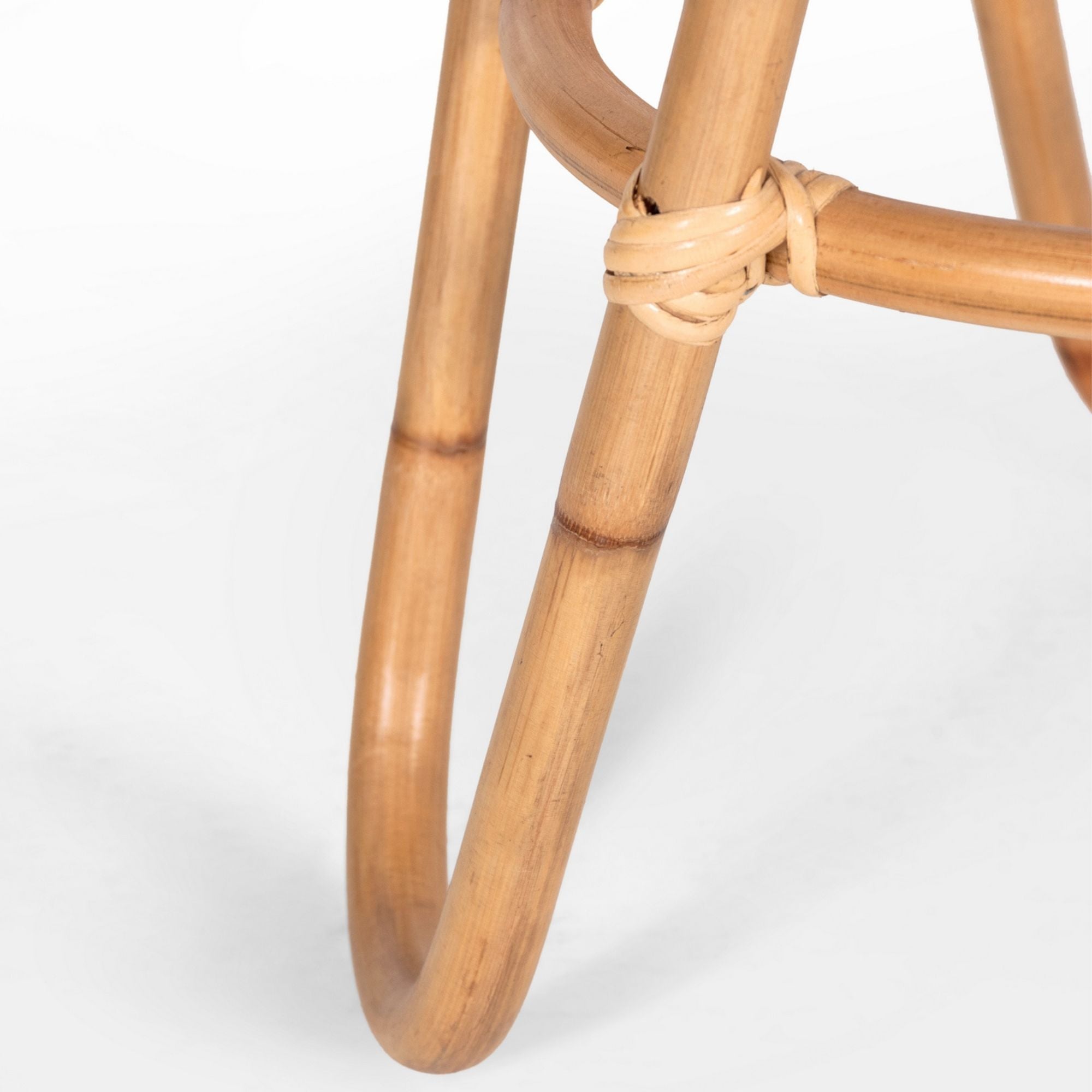 rodeo Rattan Round Side Sofa End Table 55cm -