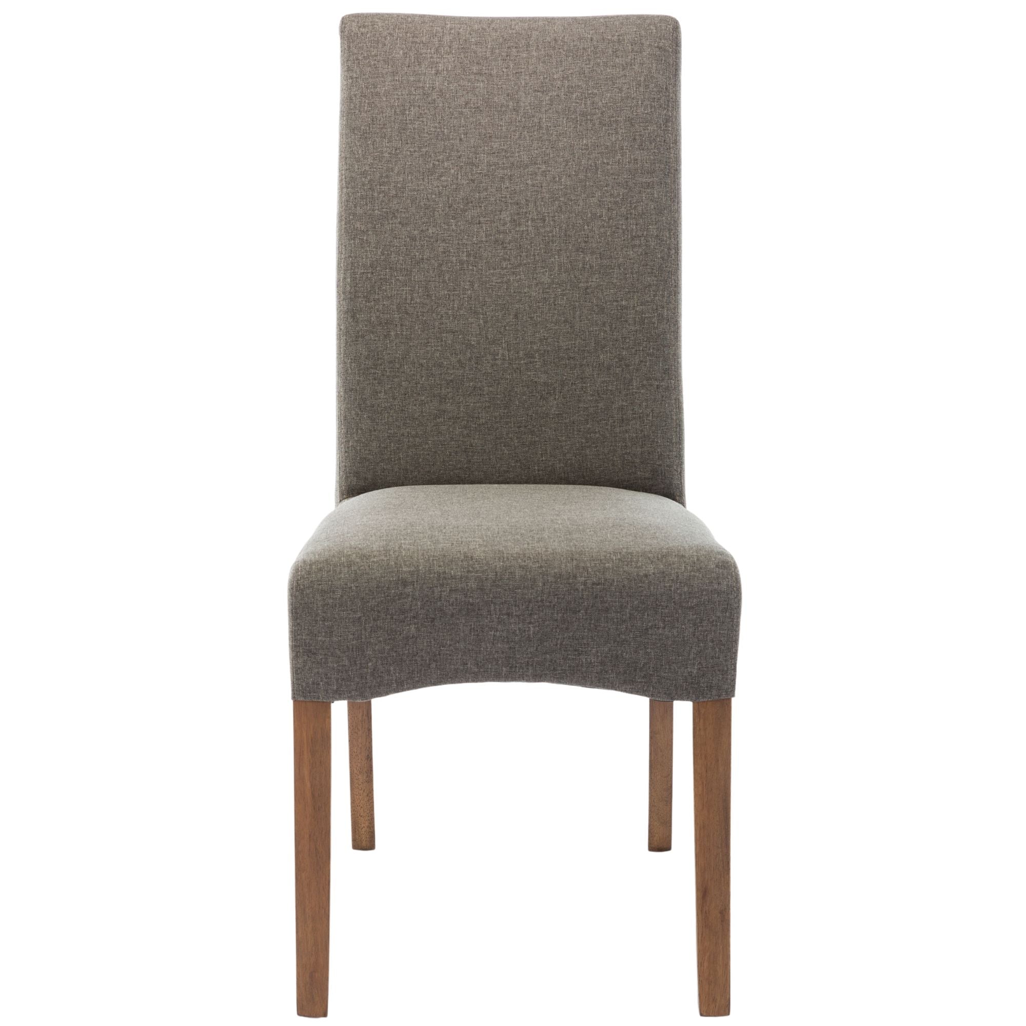 Phil Fabric Upholstered Dining Chair Set of 2 Solid Pine Wood Furniture - Grey