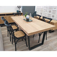 Load image into Gallery viewer, Petunia  7pc 180cm Dining Table Set 6 Cross Back Chair Elm Timber Wood Metal Leg
