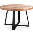 Load image into Gallery viewer, Petunia  Round Dining Table 120cm Elm Timber Wood Black Metal Leg - Natural
