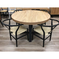 Load image into Gallery viewer, Petunia  Round Dining Table 120cm Elm Timber Wood Black Metal Leg - Natural
