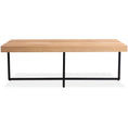 Load image into Gallery viewer, Petunia  Coffee Table 120cm Elm Timber Wood Black Metal Leg - Natural
