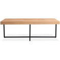 Load image into Gallery viewer, Daisy  Coffee Table 120cm Elm Timber Wood Black Metal Leg -
