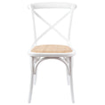 Load image into Gallery viewer, Aster Crossback Dining Chair Set of 2 Solid Birch Timber Wood Ratan Seat - White
