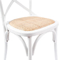 Load image into Gallery viewer, Aster Crossback Dining Chair Set of 2 Solid Birch Timber Wood Ratan Seat - White
