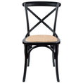 Load image into Gallery viewer, Aster Crossback Dining Chair Set of 2 Solid Birch Timber Wood Ratan Seat - Black
