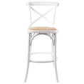 Load image into Gallery viewer, Aster 2pc Crossback Bar Stools Dining Chair Solid Birch Timber Rattan Seat White
