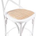Load image into Gallery viewer, Aster Crossback Bar Stools Dining Chair Solid Birch Timber Rattan Seat - White

