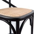 Load image into Gallery viewer, Aster Crossback Bar Stools Dining Chair Solid Birch Timber Rattan Seat - Black
