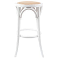Load image into Gallery viewer, Aster 2pc Round Bar Stools Dining Stool Chair Solid Birch Wood Rattan Seat White
